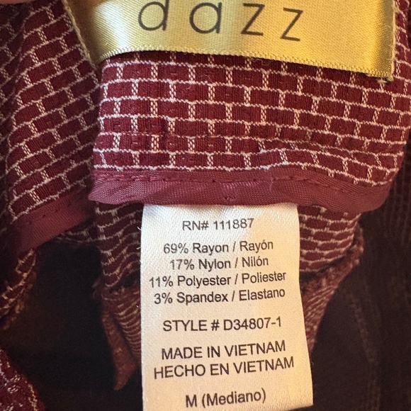 Dress pants maroon check pattern Size M - Picture 6 of 6